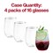 Clear with Silver Elegant Stemless Plastic Wine Glasses - 12 oz. (64 Glasses)